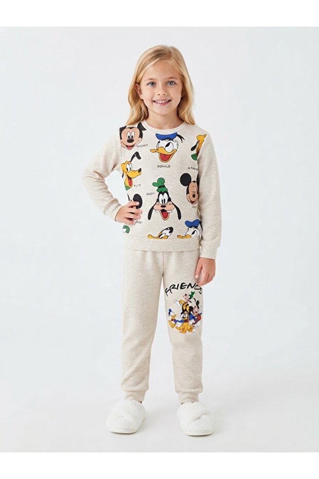 Girls' Tracksuit Set Unisex 2-Thread Fabric Comfortable Fit Cotton Top and Bottom Set