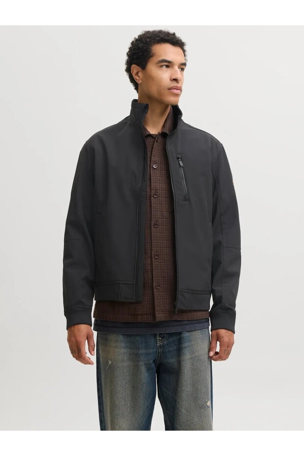Men's Black Jjeliam Softshell Bomber Noos Jacket