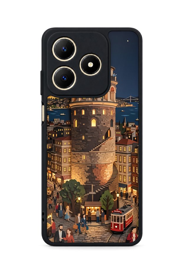 حافظة مقاومة للصدمات متوافقة مع Realme C61 مع حماية للكاميرا بنمط جالاتا