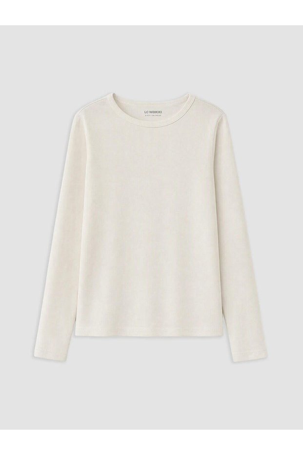 Crew Neck Long Sleeve Girls' T-Shirt (W6)
