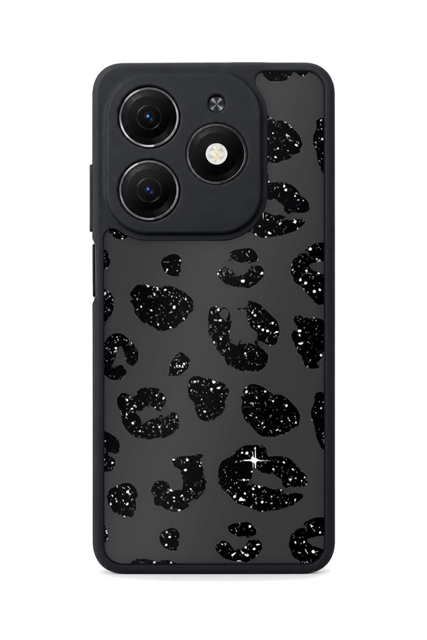 Spark 20 Compatible Black Leopard Pattern Shockproof Case with Camera Protection