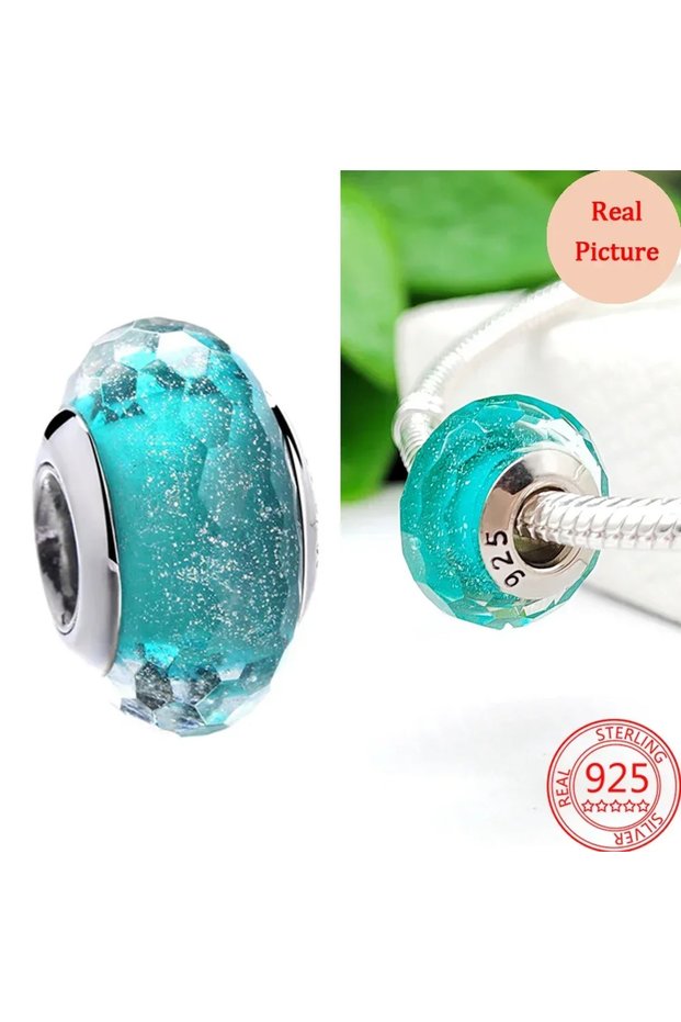 AMC0262 Colorful Murano Glass Beads Glass Ripple Charm Wavy Glass Bead Charms Fit Brand Bracelets Wo