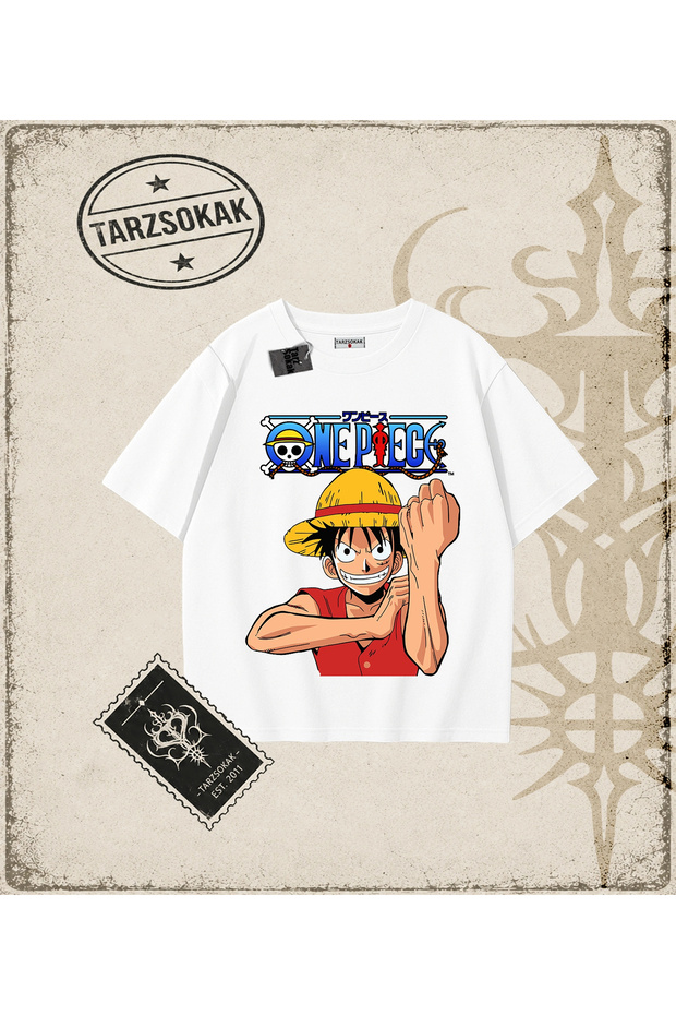 One Piece Anime Characters Oversize Unisex T-Shirt White