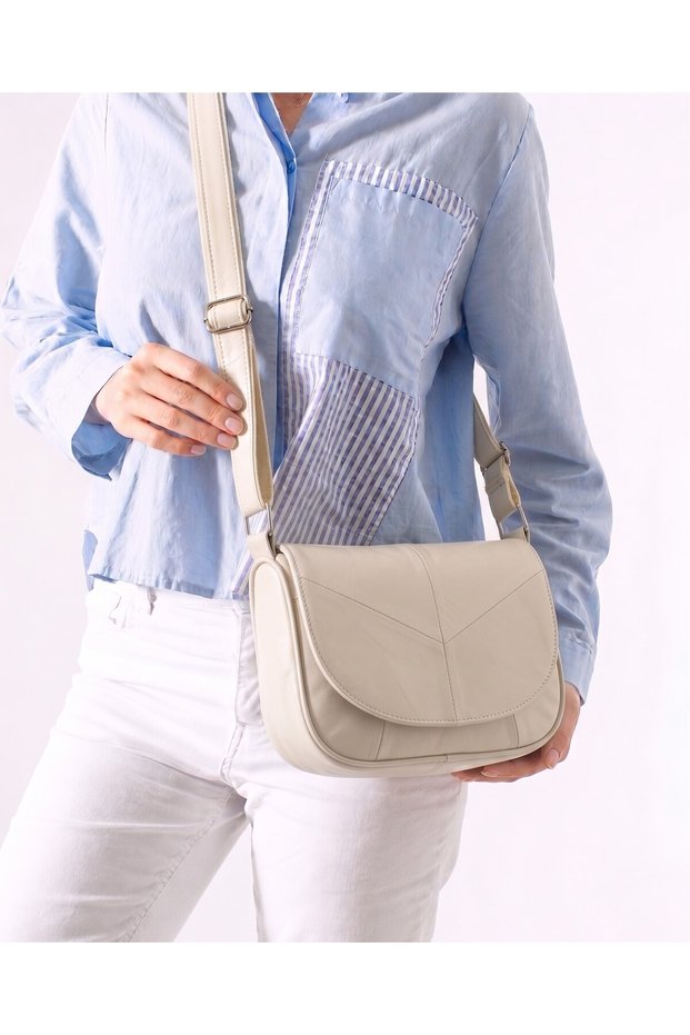 Genuine Leather Women's Oval Cross Shoulder Bag