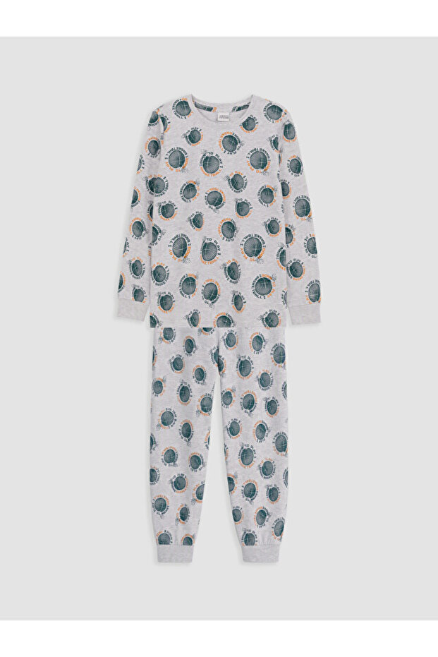 Rmz Gi̇yi̇m Farkiyla Printed Boys' Pajama Set
