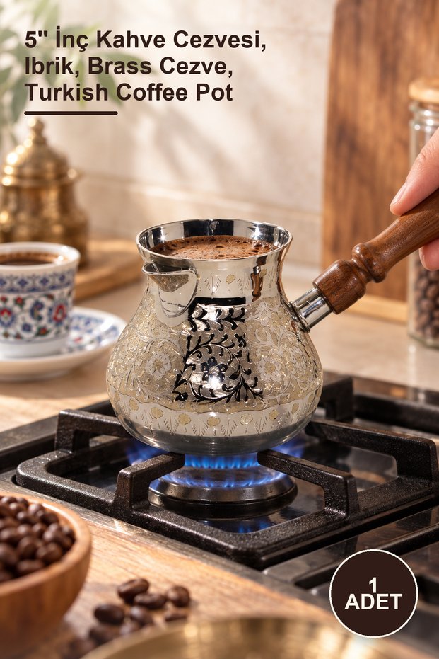 1 piece brass coffee pot - 5'' inch coffee pot, jug, brass coffee pot, turkish coffee pot