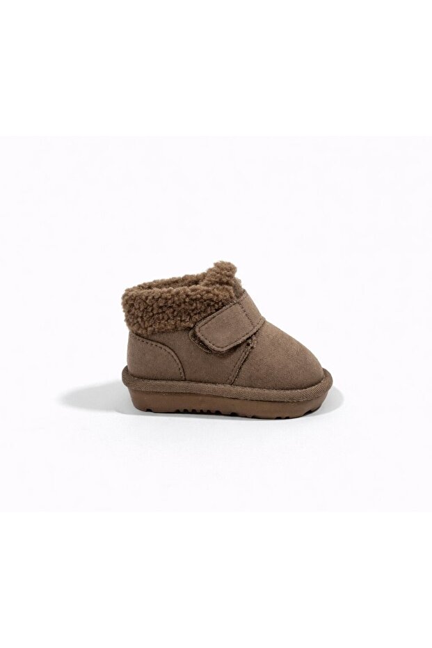 Children's Winter Boots with Fur Inside and Velcro Fastening Outside, Suede Look, Orthopedic Sole