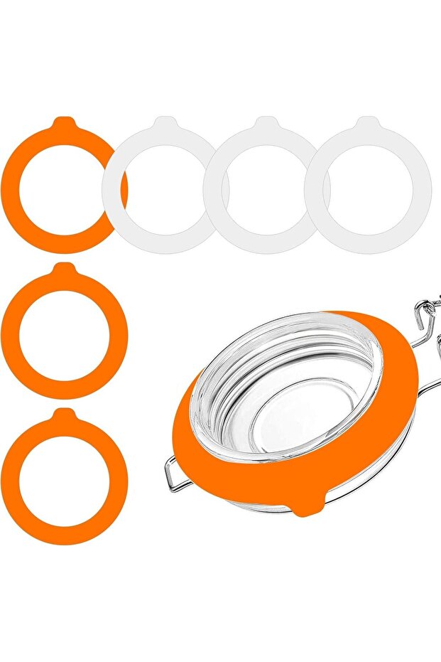 6 PCS Silicone Jar Gaskets,3.75 Inch Airtight Replacement Seals for Regular Mouth Canning Jars,Leak Proof Rubber Sealing Rings