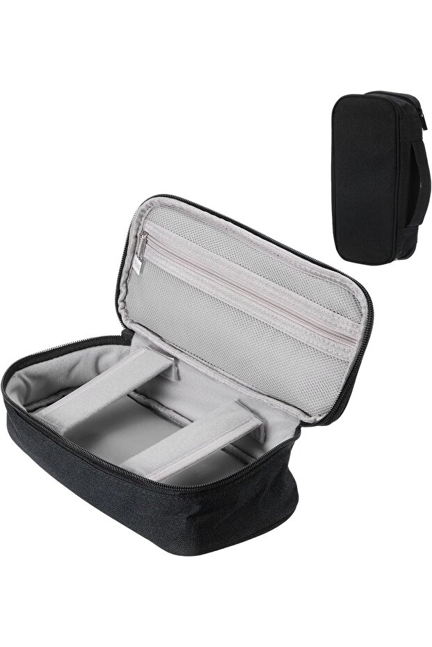 Portable Electronics Travel Organizer Bag,Water Resistant Carrying Case for Cables,Chargers,and Hard Drives,Black