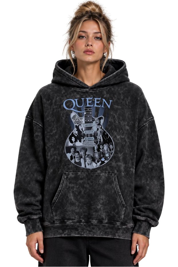 Queen Music Group Printed Unisex Oversize Washable Hoodie Sweatshirt