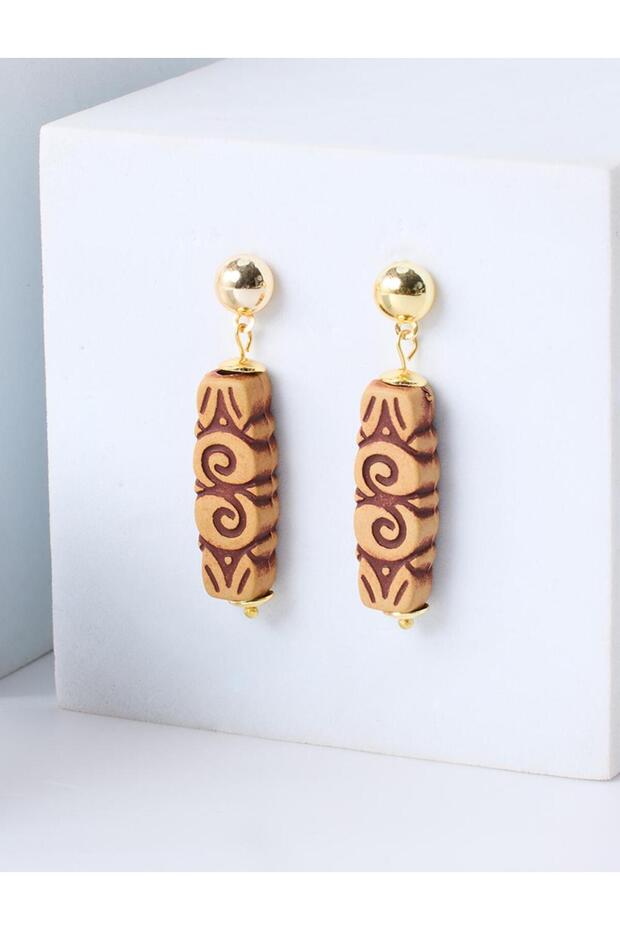 Brown Ethnic Design Authentic Dangle Earrings