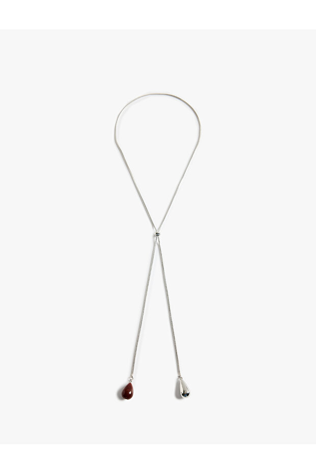 Beaded Steel Y Necklace