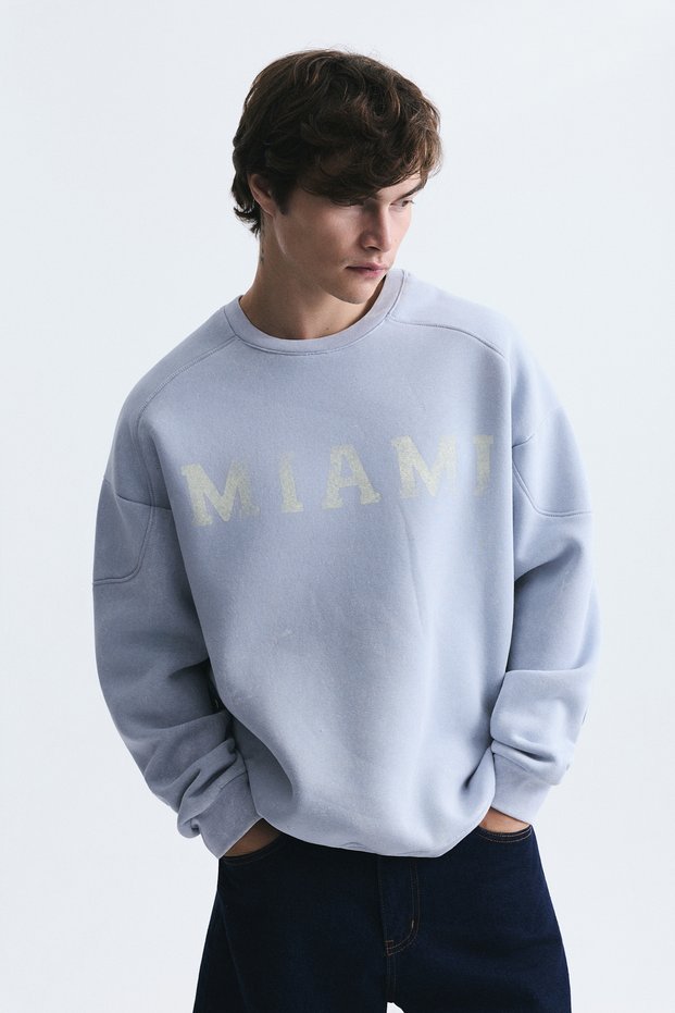 Miami Printed Crew Neck Sweatshirt