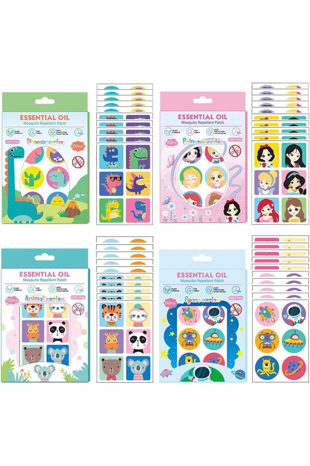 240 Pcs Mosquito Repellent Stickers,Natural Citronella Patches for Kids and Grown-up,Waterproof Anti-Mosquito Cartoon Stickers for Outdoor Camping and Traveling