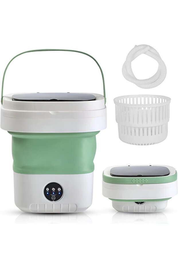 Portable Mini Washing Machine,12L Foldable Design with 3 Smart Modes,Green