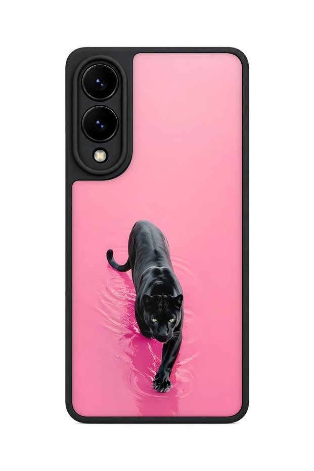 Samsung Galaxy S25 Edge Compatible Panther Patterned Shockproof Case with Camera Protection