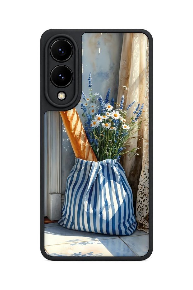 Samsung Galaxy S25 Edge Compatible Lavender Patterned Shockproof Case with Camera Protection