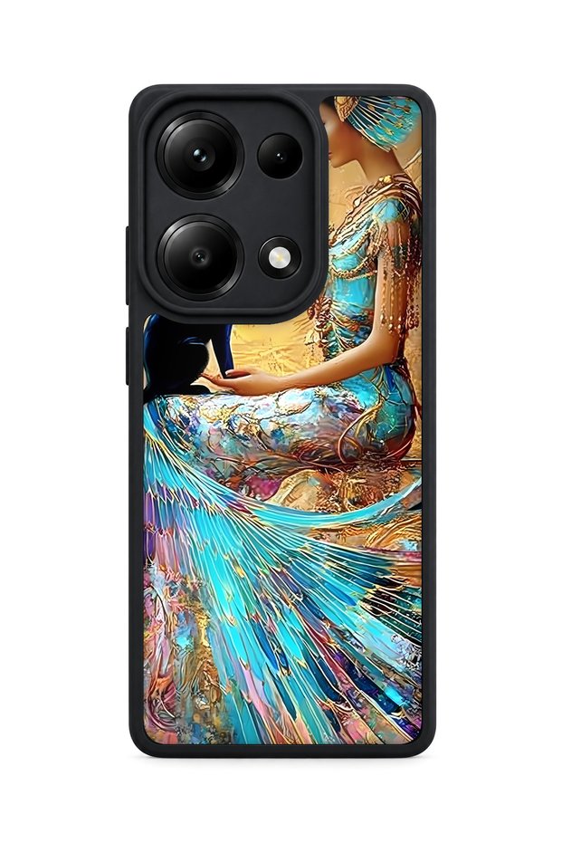 حافظة مقاومة للصدمات متوافقة مع هاتف Redmi Note 13 Pro 4G مع حماية للكاميرا بنمط الملكة
