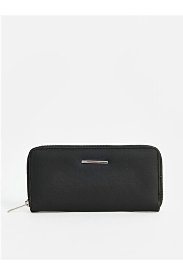 Black Leather Look Women's Wallet