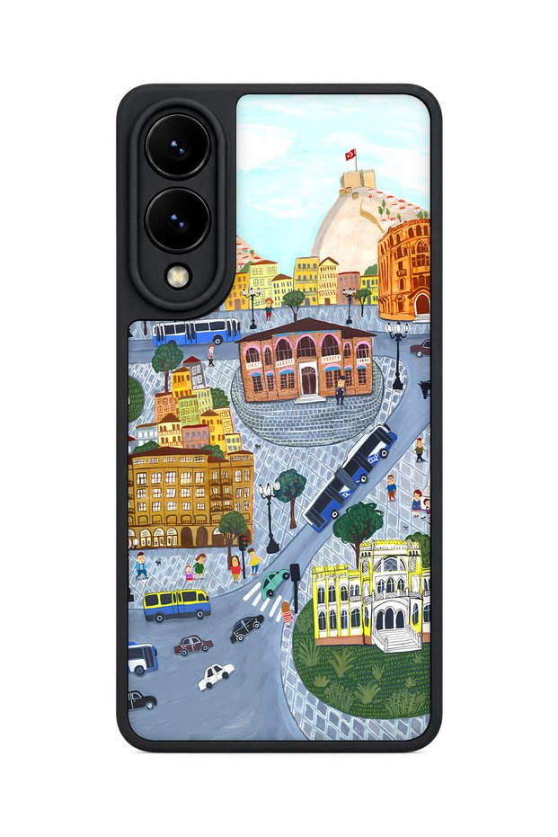 Samsung Galaxy S25 Edge Compatible Ankara Castle Patterned Shockproof Case with Camera Protection