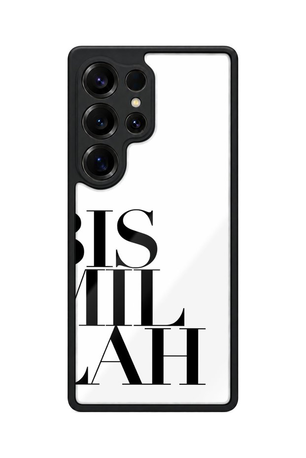 Samsung Galaxy S25 Ultra Compatible Bismillah Patterned Camera Protected Shockproof Case