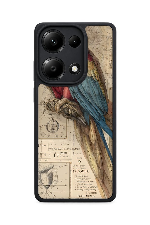 حافظة Redmi Note 13 Pro 4G متوافقة مع نمط ببغاء ومقاومة للصدمات مع حماية للكاميرا