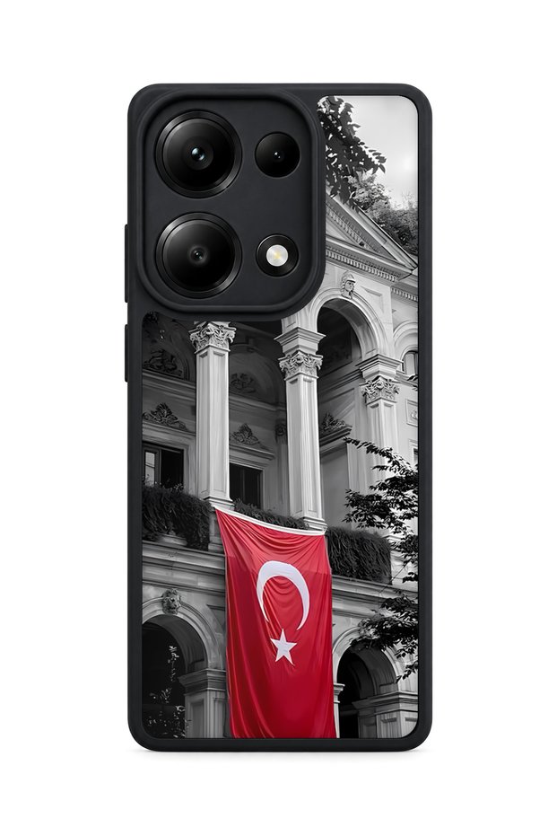 حافظة Redmi Note 13 Pro 4G متوافقة مع نمط العلم التركي، حافظة مقاومة للصدمات مع حماية للكاميرا
