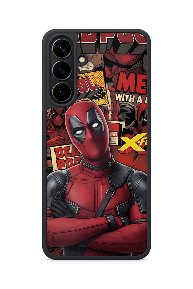 Samsung Galaxy S25 Fe Compatible Deadpool Patterned Shockproof Case with Camera Protection
