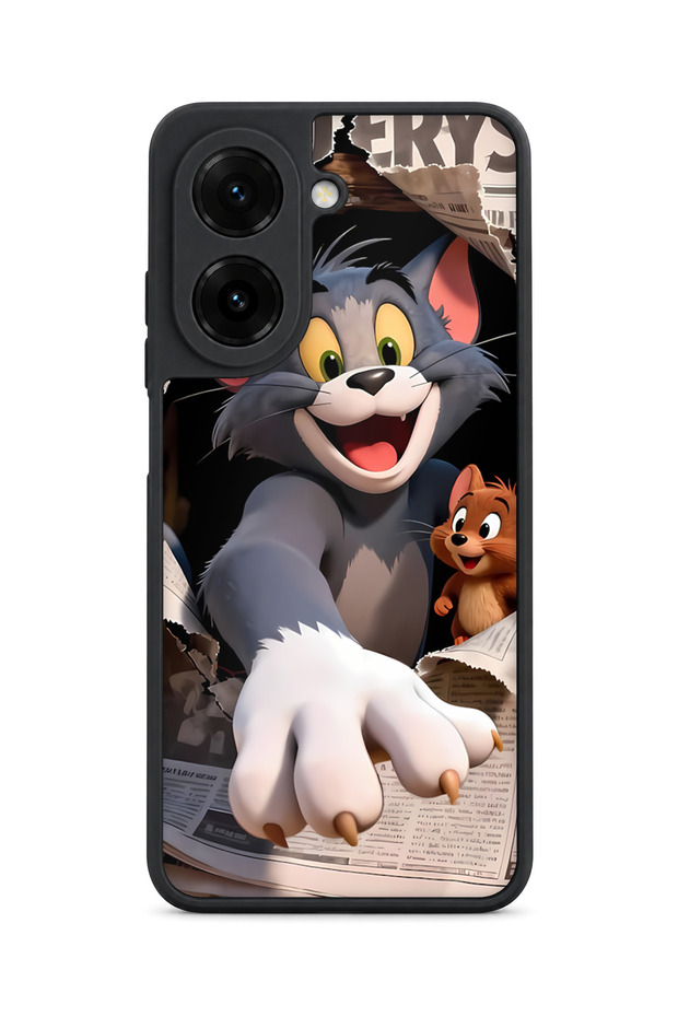 حافظة مقاومة للصدمات متوافقة مع Redmi A5 بنمط CatMouse مع حماية للكاميرا