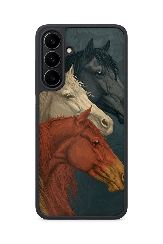 Samsung Galaxy S25 Fe Compatible Baroque Horse Pattern Shockproof Case with Camera Protection