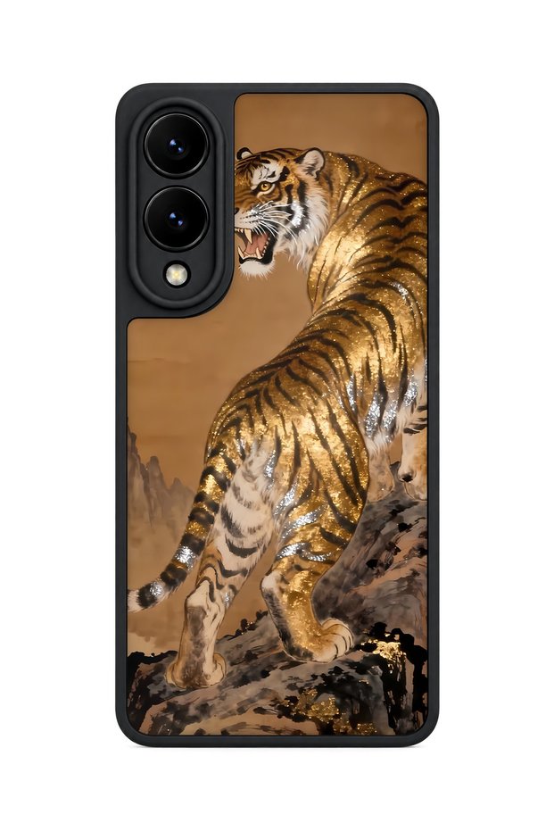 Samsung Galaxy S25 Edge Compatible Tiger Power Patterned Shockproof Case with Camera Protection