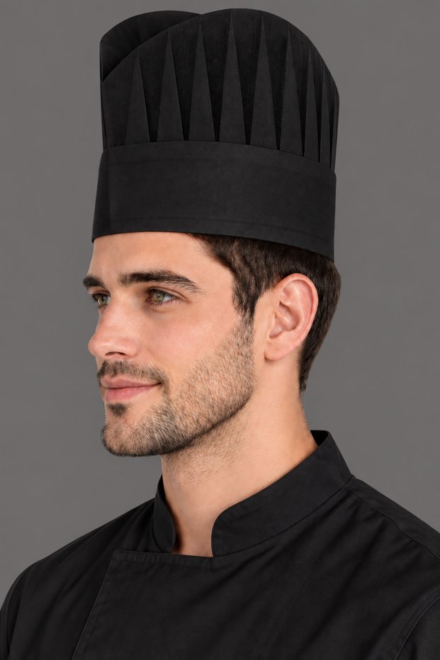 Pack of 10 Black Disposable Chef Hats 24 cm Chef Kitchen Hats