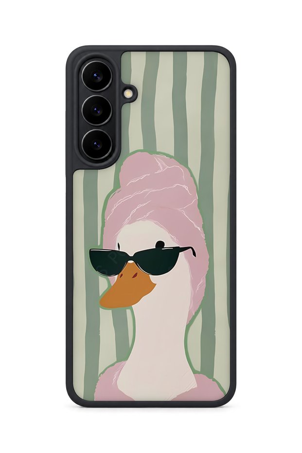 Samsung Galaxy S25 Fe Compatible Duck Pattern Camera Protected Shockproof Case