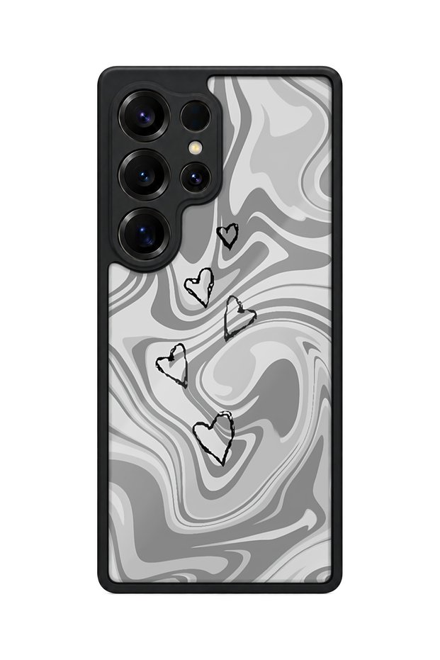 Samsung Galaxy S25 Ultra Compatible Marbleheart Patterned Shockproof Case with Camera Protection