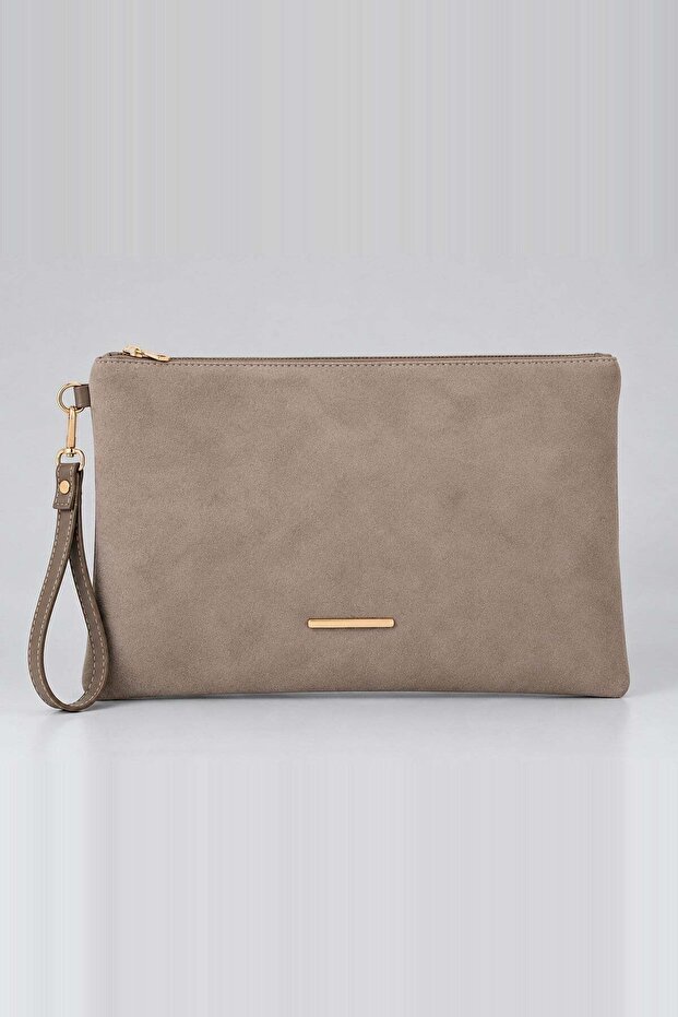Mink Suede Women's Zippered Handbag with Wrist Strap for Daily and Special Occasions