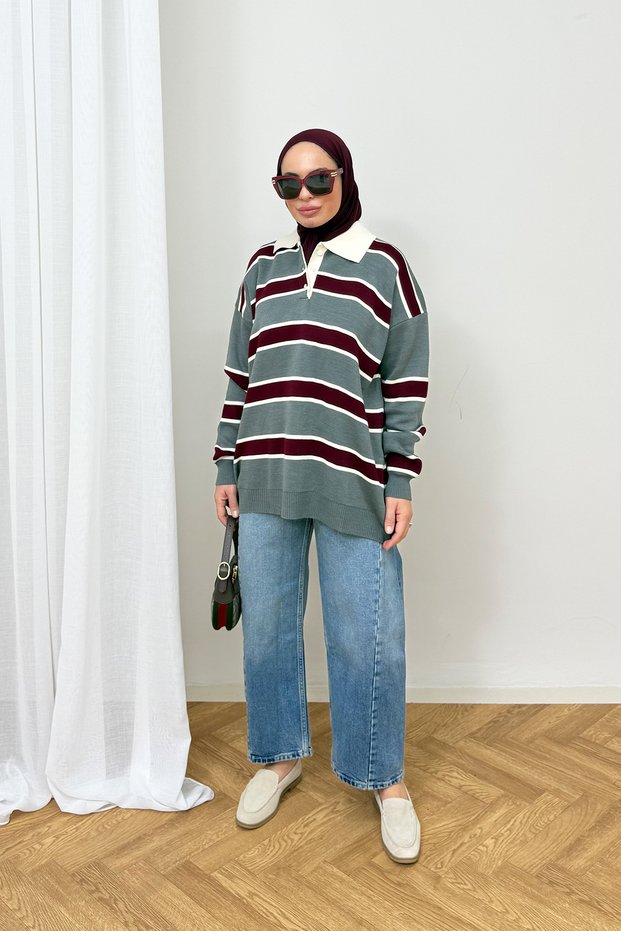 Striped Knitwear Sweater 87-25730