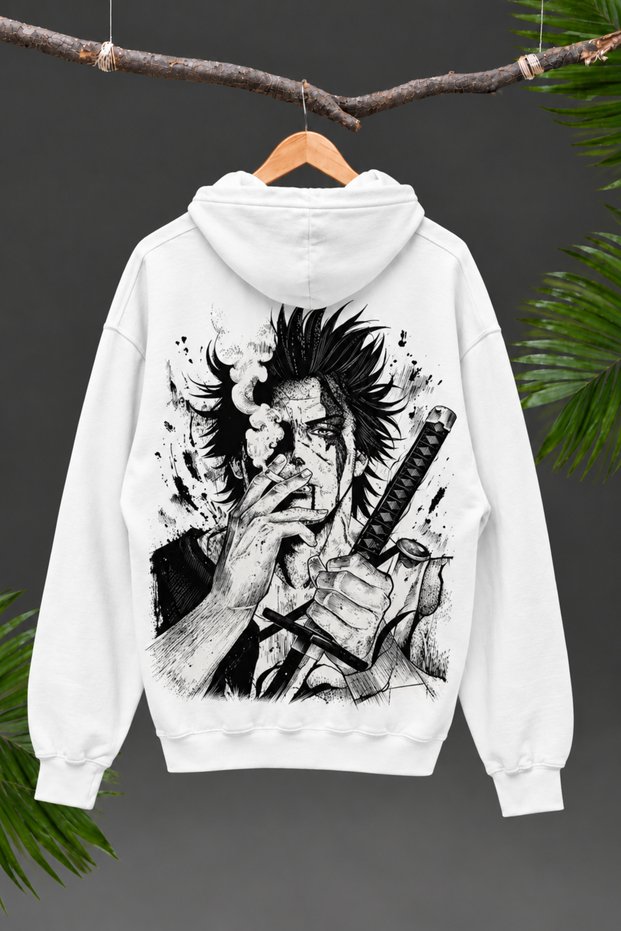 Baki Hanma Miyamoto Musashi Anime Hoodie – Samurai Printed Unisex Hooded Sweatshirt