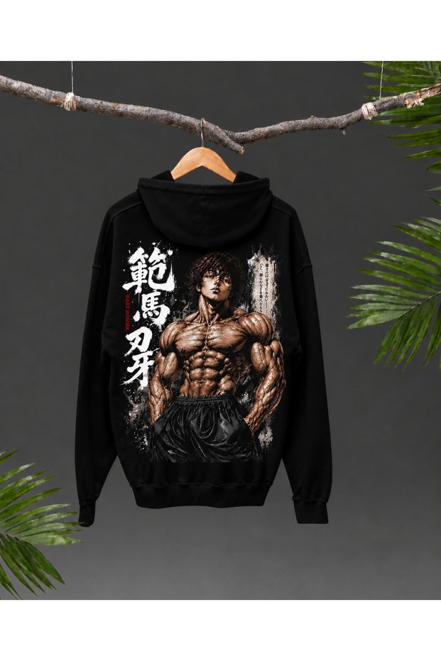 Baki Hanma Anime Hoodie – Baki Hanma Printed Oversize Unisex Hooded Sweatshirt