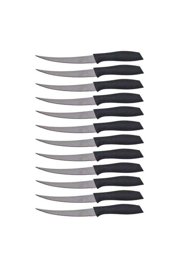 Royalford 12-Piece 26.3 cm Stainless Steel Fruit Knife Set | Serrated Blades, Gripped Polymer Handles | Ideal for Chopping, Slicing, Dicing, Mincing | Assorted | RF9981 Assorted color 26.3cm