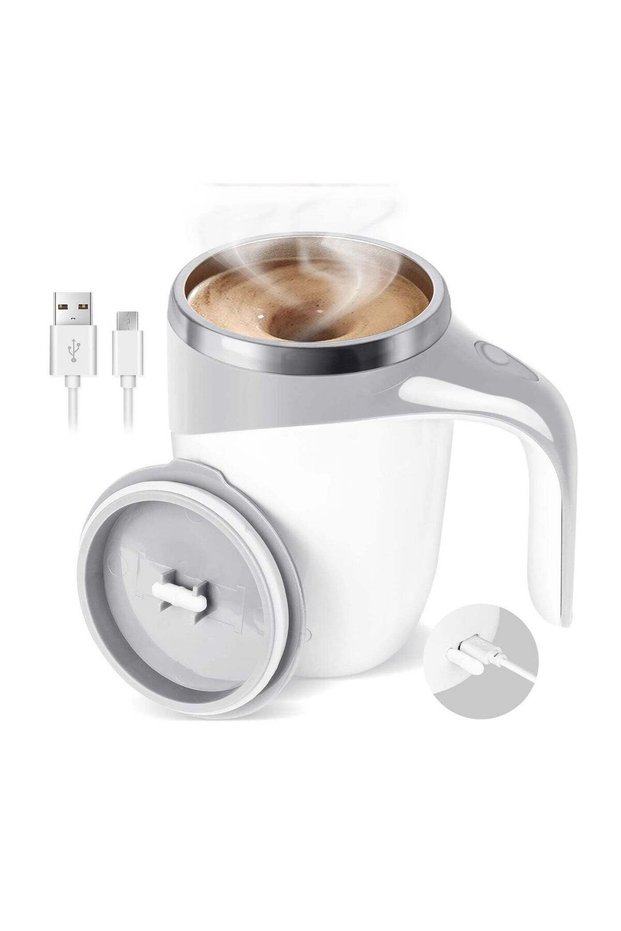 Electric Self-Stirring Coffee Mug, Rechargeable Magnetic Mixing Cup for Coffee, Milk, Tea, Cocoa, and Protein Powder - Portable Stainless Steel Self-Mixing Mug.