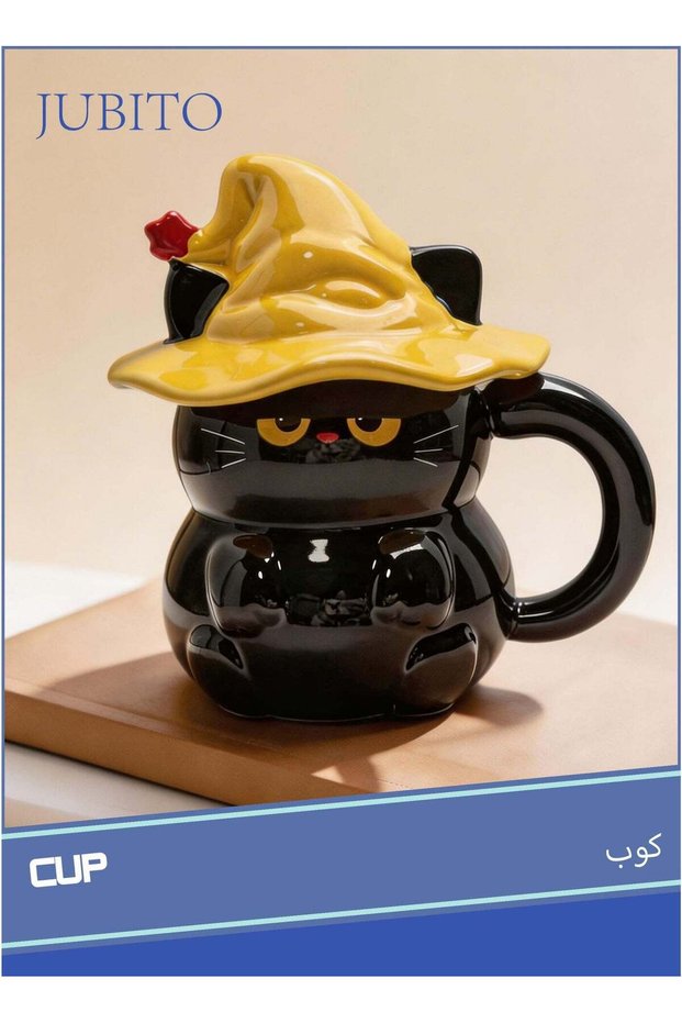 cup, ceramic mug, 450ml cat-themed coffee mug, creative cartoon mug with lid, holiday gift, birthday present