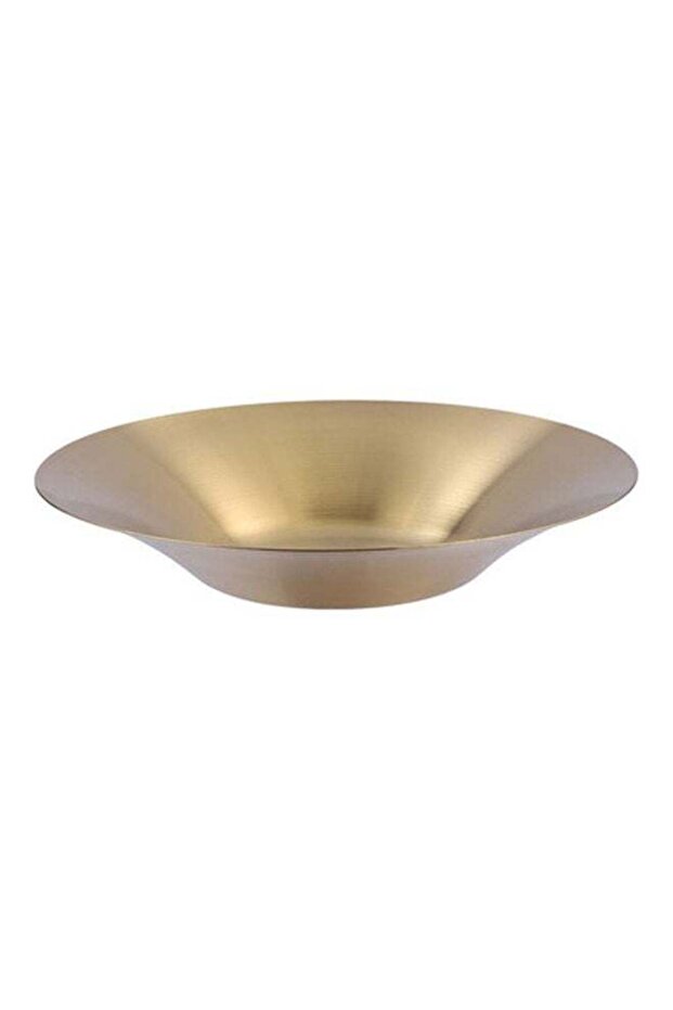 Round Household Dinner Plate Gold 25x4.5cm