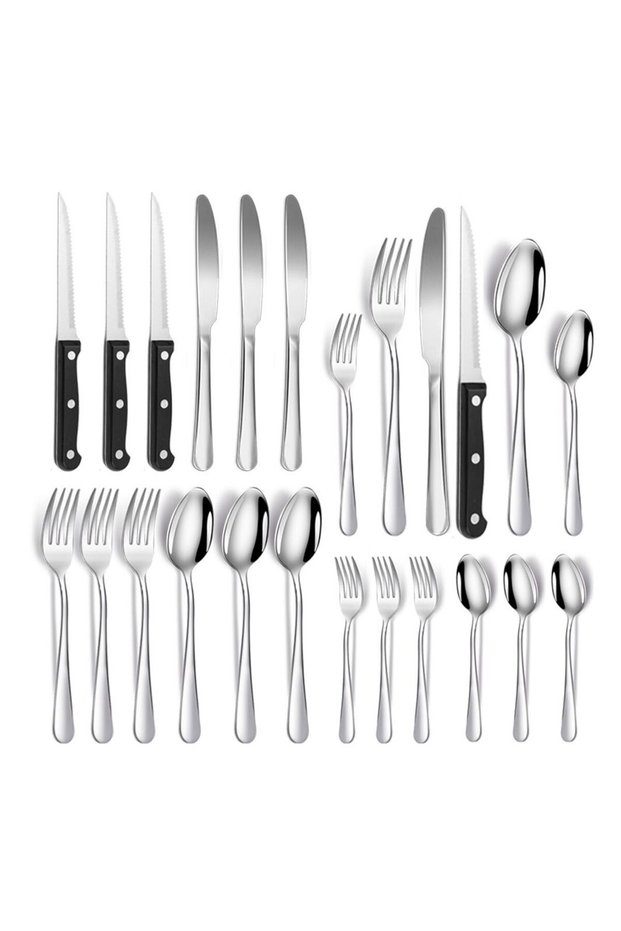 24-Piece Kitchen Utensils Stainless Steel Cutlery Set Set for 4