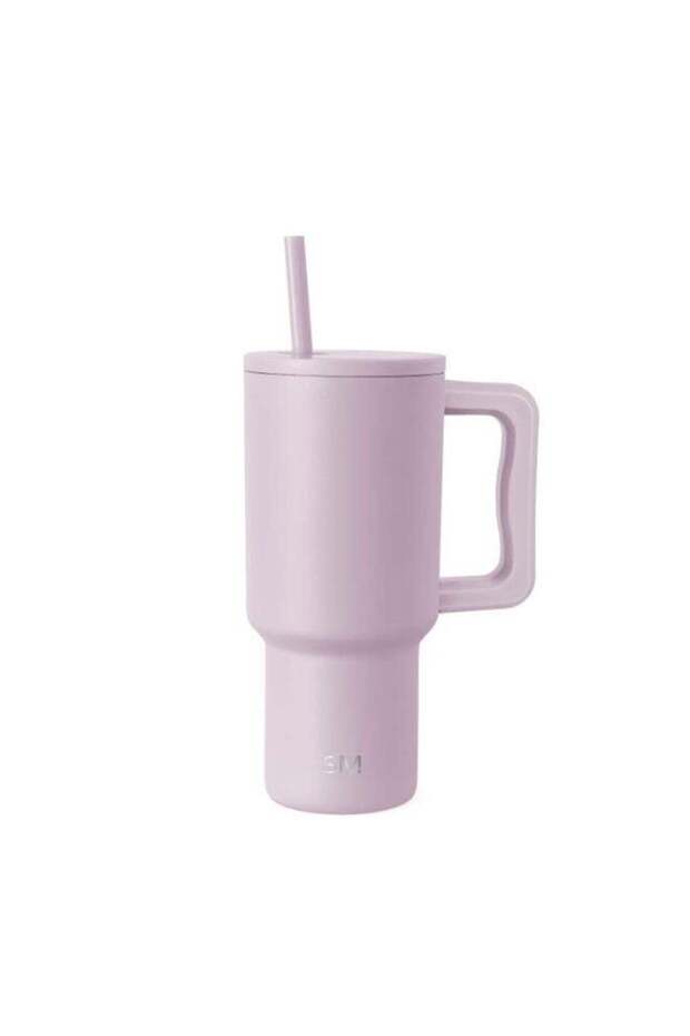 30 oz Tumbler with Handle and Straw Lid | Insulated Cup Reusable Stainless Steel Water Bottle Travel Mug Cupholder Friendly | Gifts for Women Him Her | Trek Collection | Lavender Mist