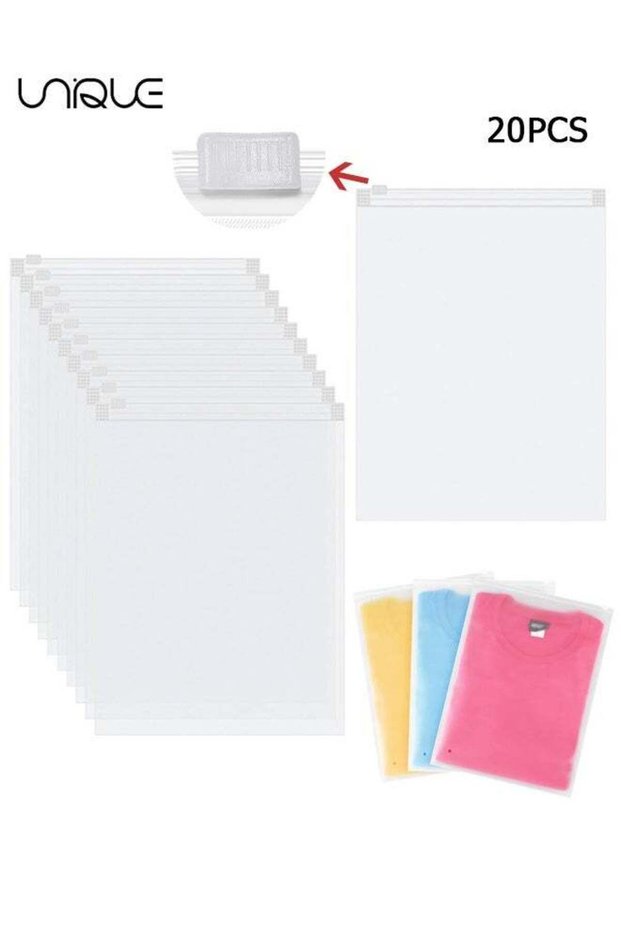 20 Pcs Frosted Clothes Packaging Bags for Shipping Clothes Bags Space Saving Large Plastic Zip Lock Bag Resealable Frosted Packing Bag Travel Storage Bags for Clothing Shoes, No Odor 30x40cm