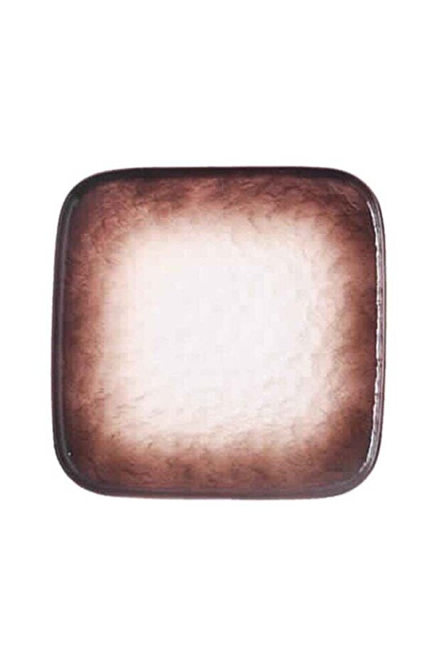 6-inch Stone Pattern Ceramic Square Plate Brown