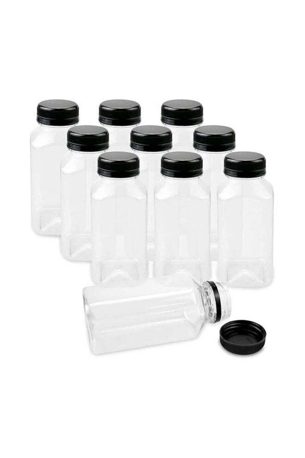 Star Cook 12Pcs 350ml Plastic Juice Bottles With Caps Empty Clear Plastic Bottles Bulk With Black Tamper Evident Lids For Juicing Smoothie And Other Drinks Beverage