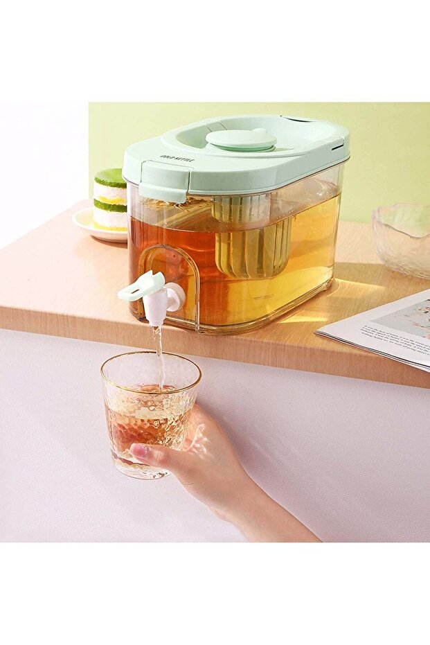 Drink Dispenser for Fridge, 1 Gallon Plastic Drink Dispenser Fridge Clear Beverage Dispenser with F