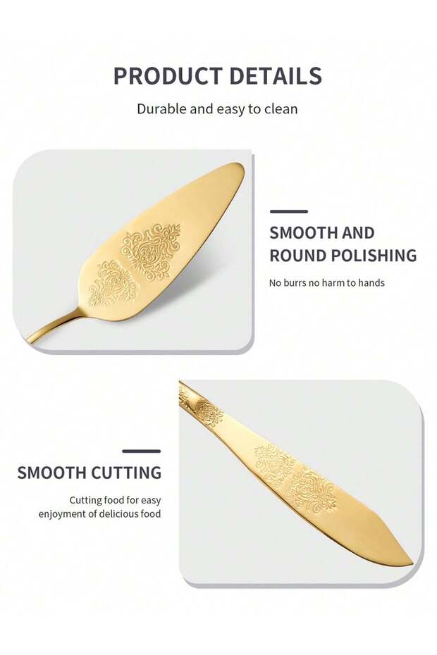 Retro Royal 2-Piece Cake Knife & Server Set – Fine Stainless Steel, Mirror-Polished, Elegant Pastry & Pie Server, Perfect for Weddings, Birthdays, Housewarmings, Bridal Showers & Party Dessert Tables