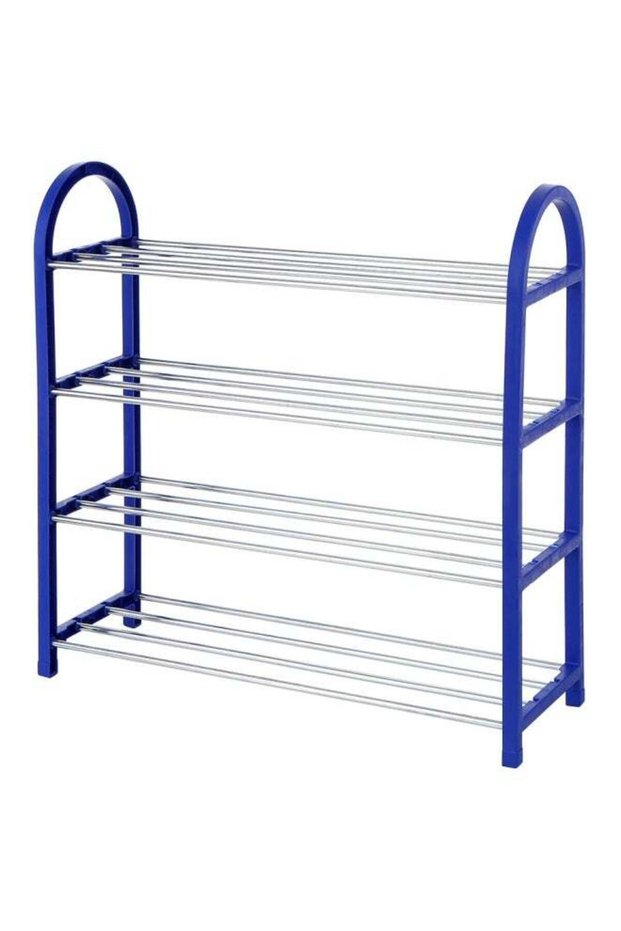 4-Tier Shoe Rack Blue/Silver 58x18x5cm